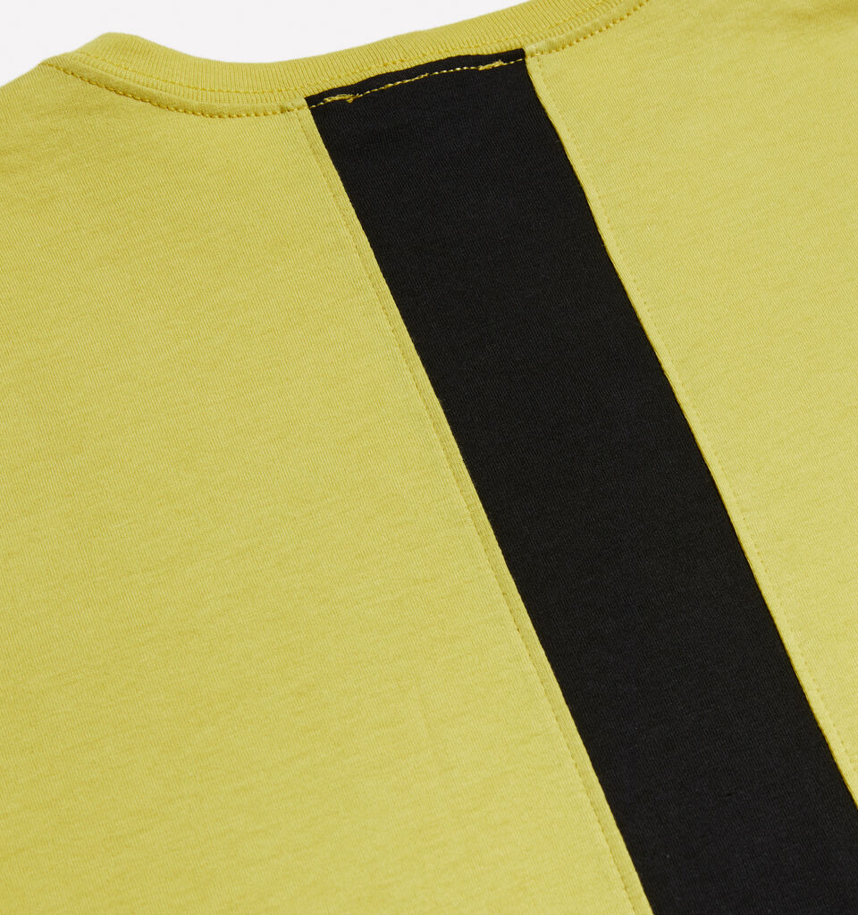 Yellow 100% organic cotton t-shirt with stripe - boys' long sleeve t-shirts - Yellow | Sisley Young image number 3